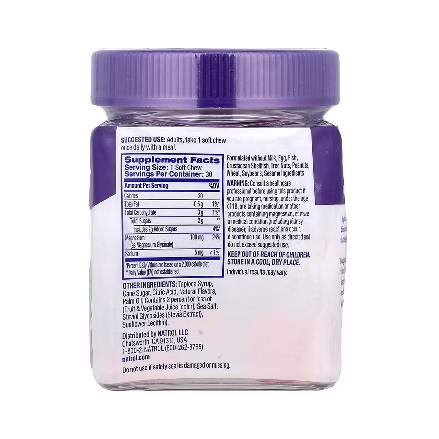Magnesium Glycinate 100mg - 30 soft chews - Зображення 2