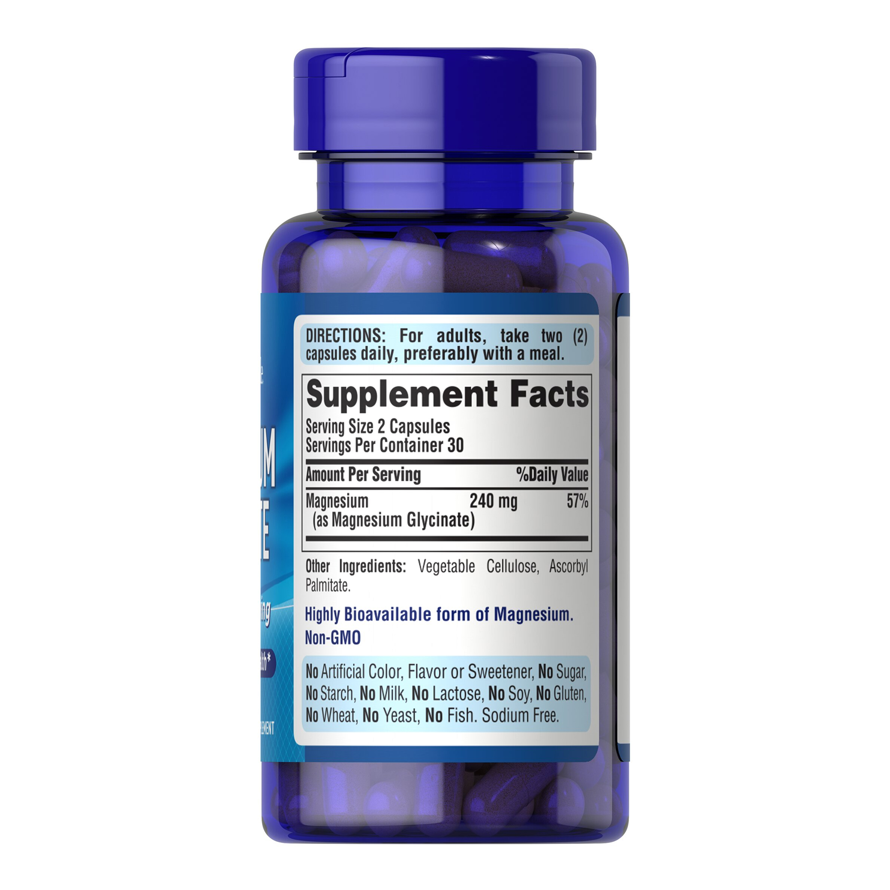Magnesium Glycinate 240mg per serving - 60 caps - Зображення 2
