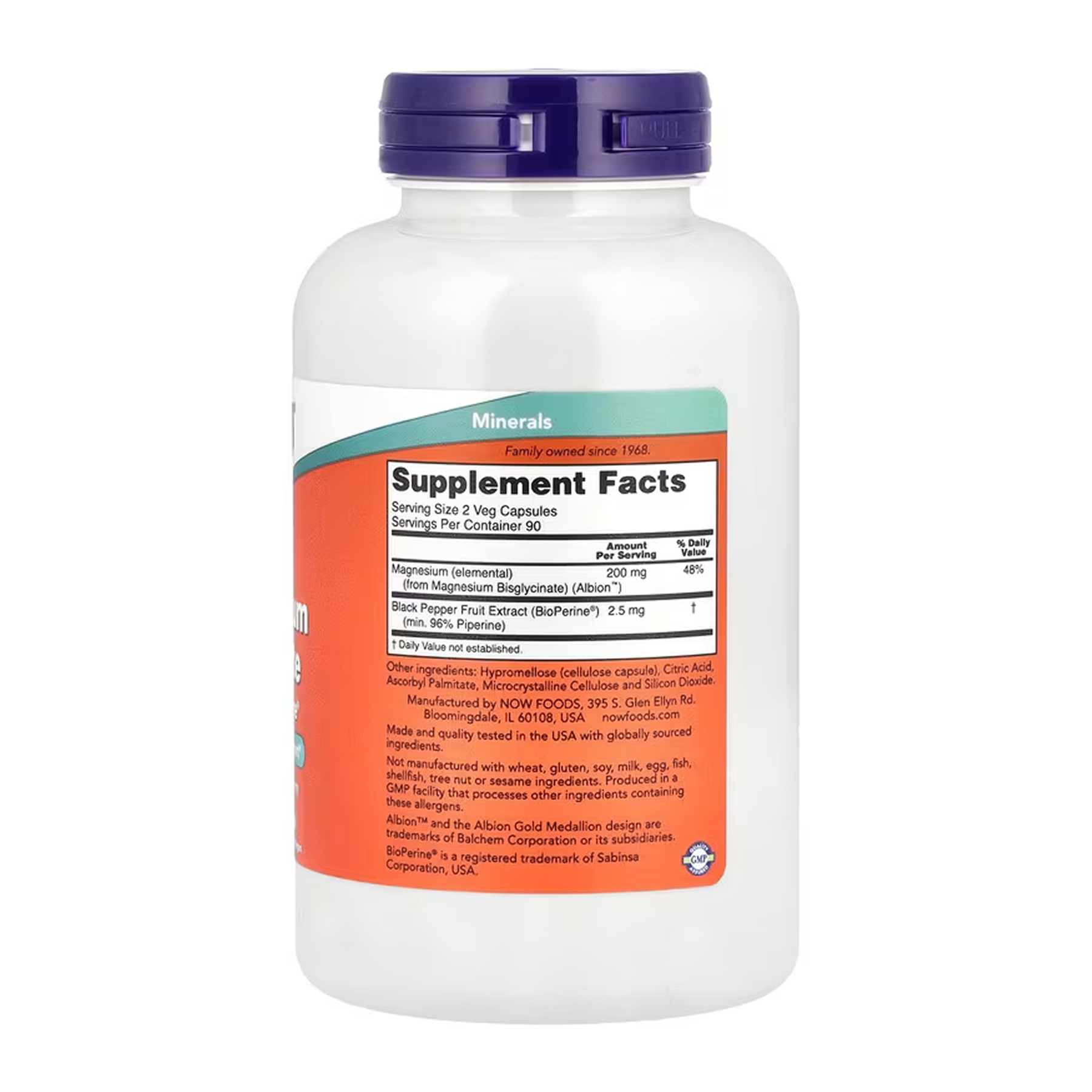 Magnesium Glycinate with BioPerine® - 180 vcaps - Зображення 2