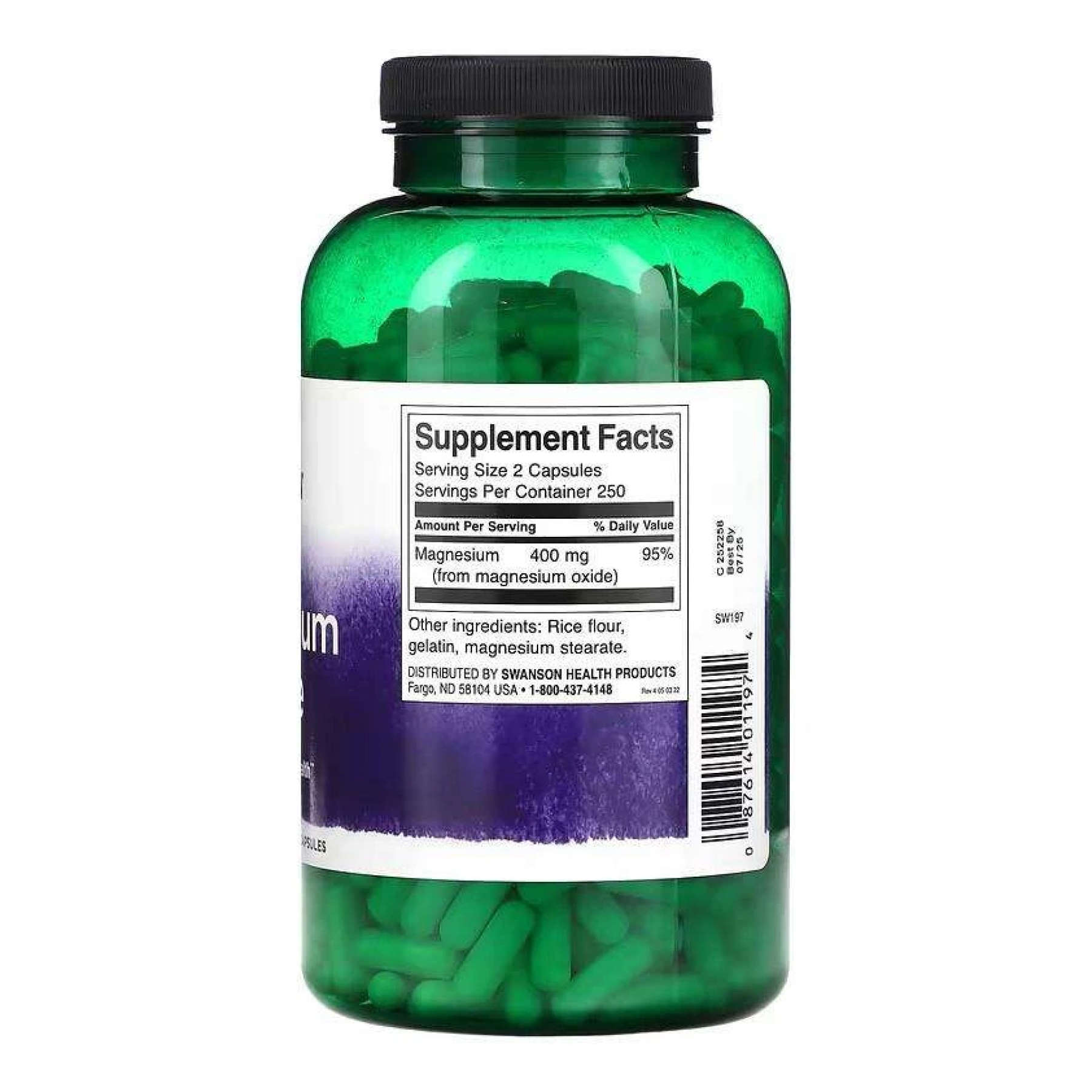 Magnesium Oxide 200mg - 500 caps - Зображення 2