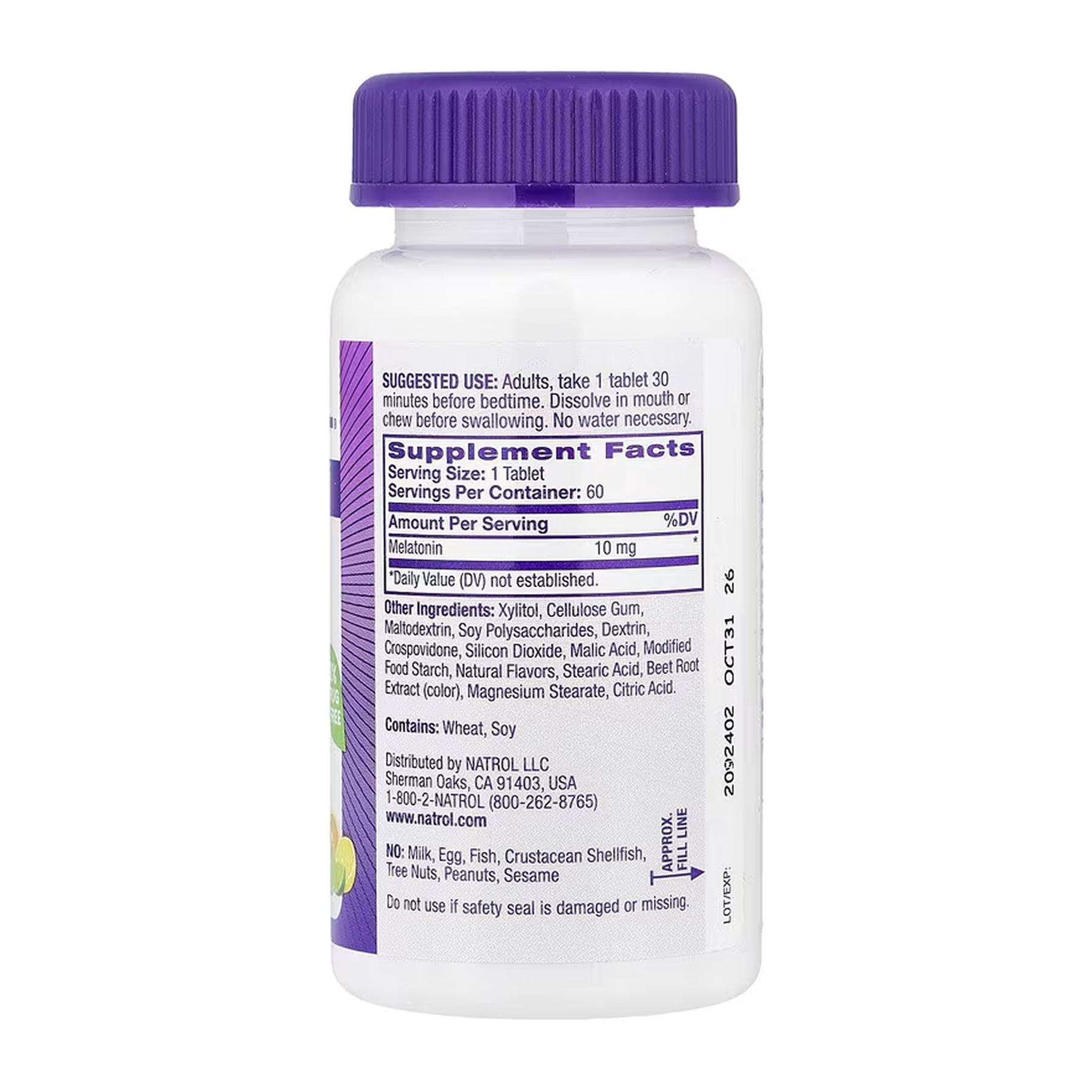 Melatonin 10mg - 60 tabs - Зображення 2