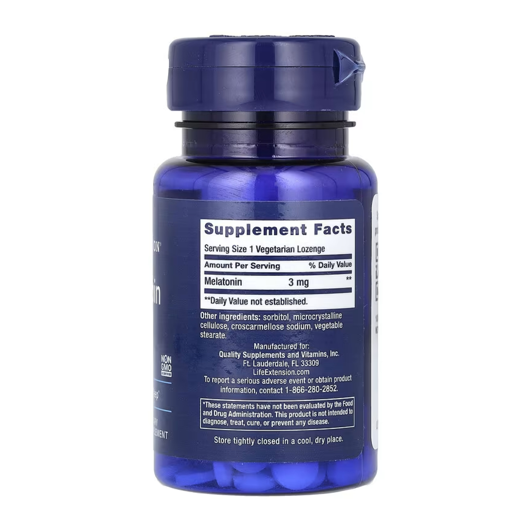 Melatonin 3mg - 60 vegetarian lozenges - Зображення 2