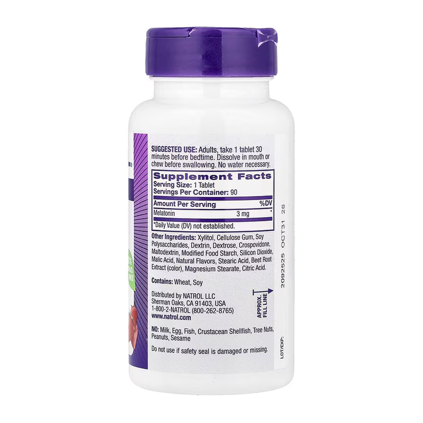 Melatonin 3mg - 90 tabs (Пошкоджена етикетка) - Зображення 2
