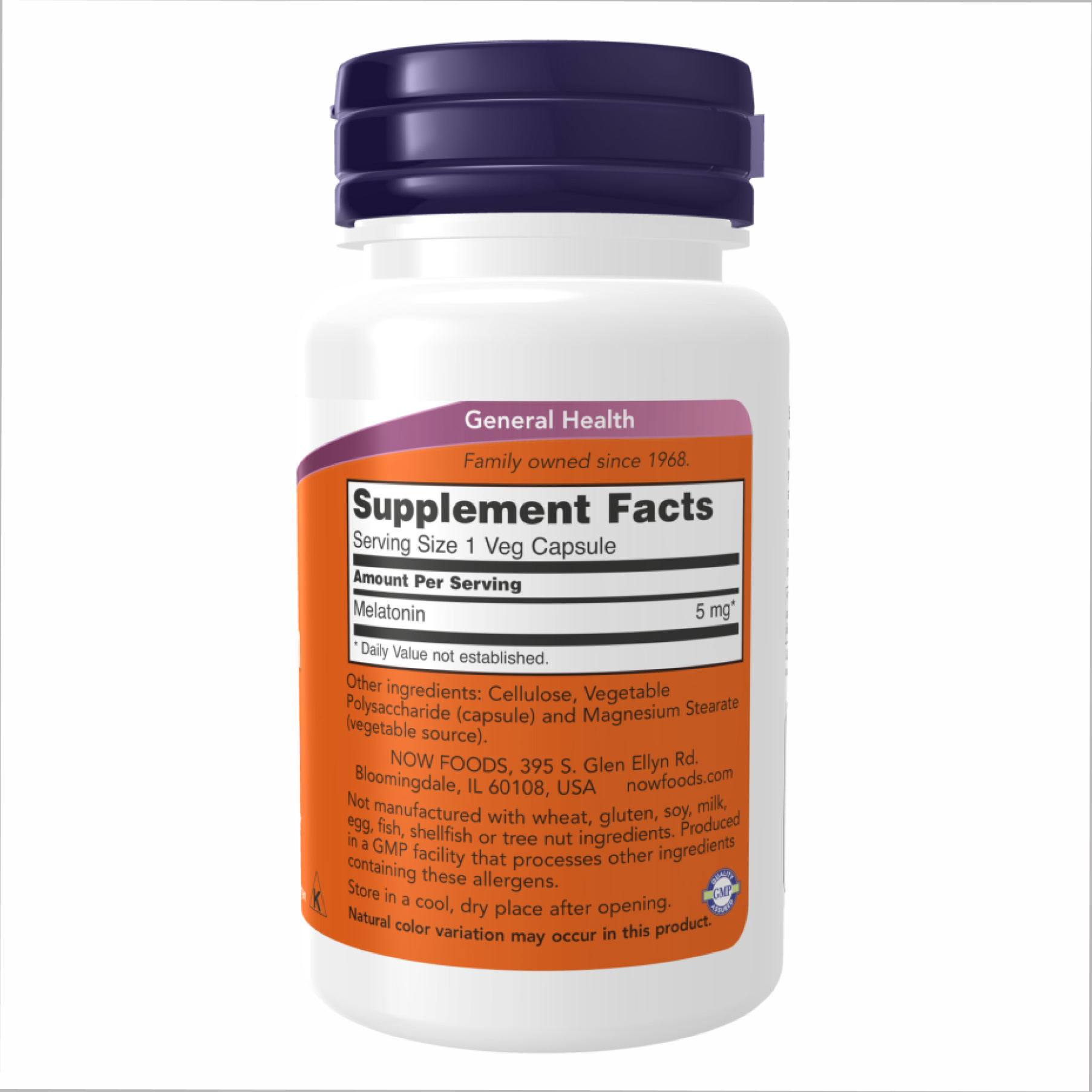 Melatonin 5 mg - 60 vcaps (Пошкоджена етикетка) - Зображення 2