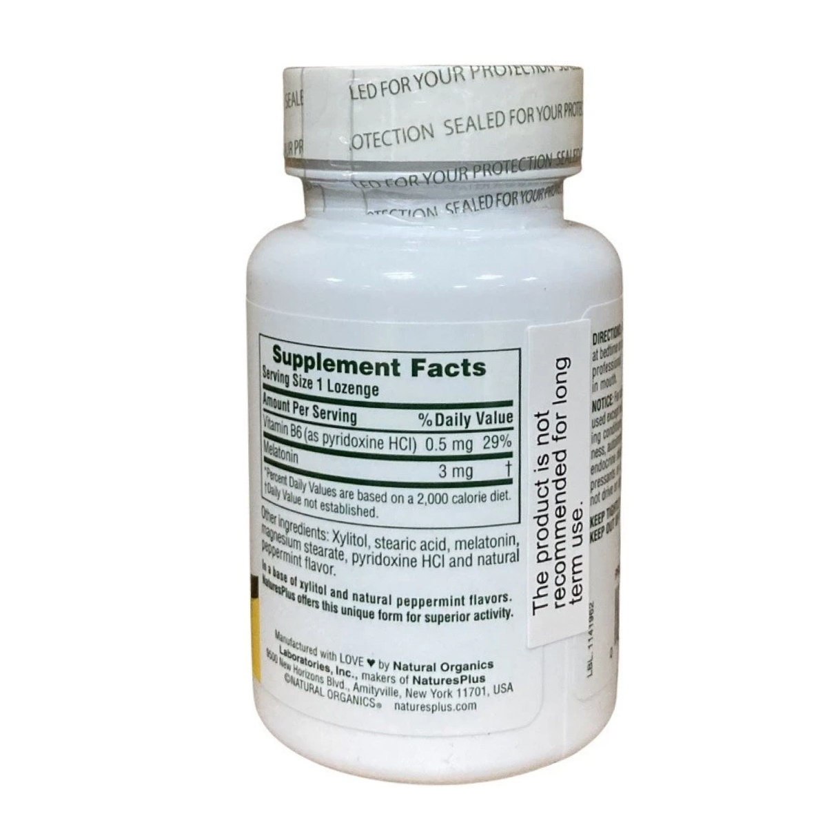 Melatonin Sublingual 3mg with B6 - 60 tabs - Зображення 2