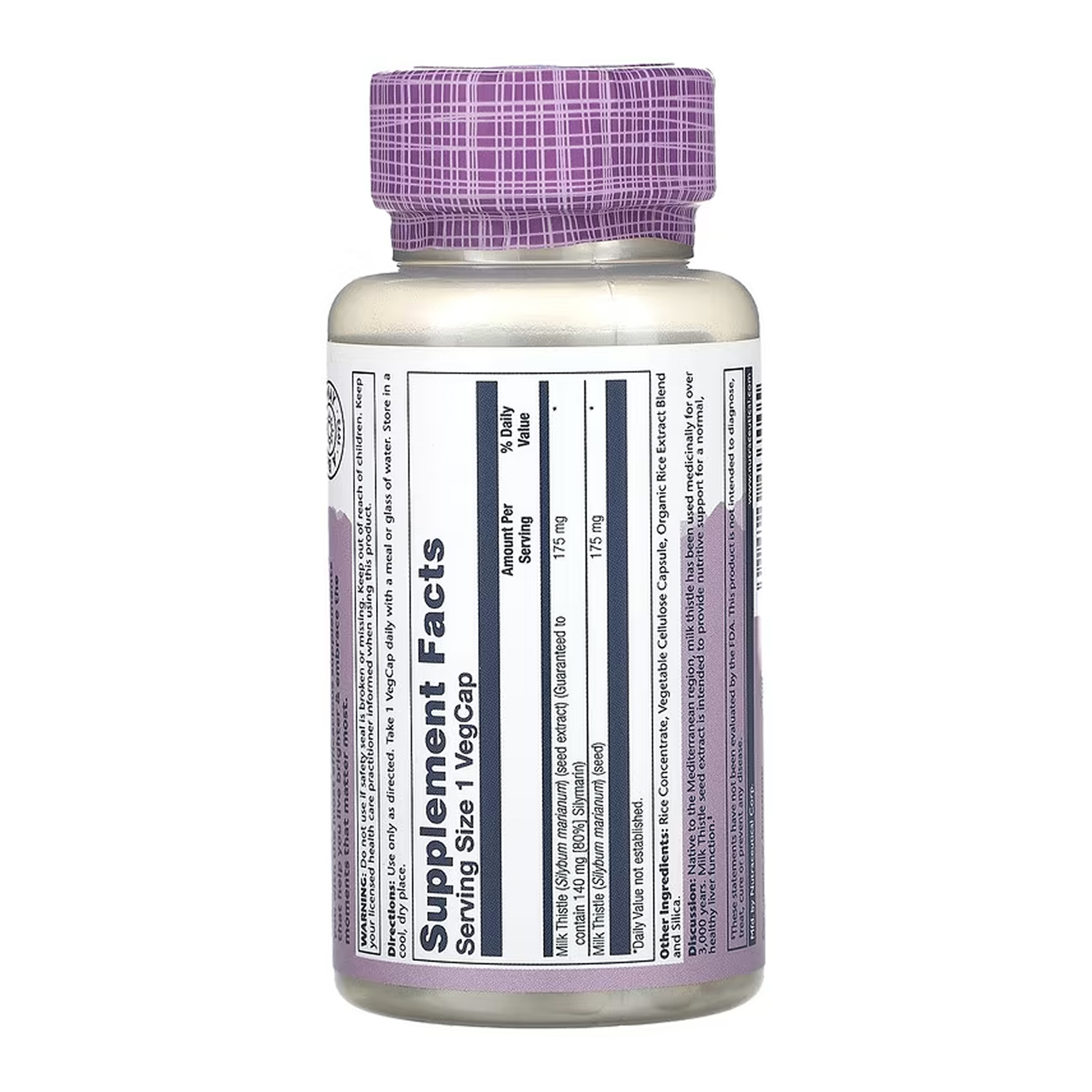 Milk Thistle Seed Extract 175mg - 60 vcaps - Зображення 2