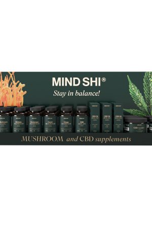 Display Stand Mushroom and CBD supplements