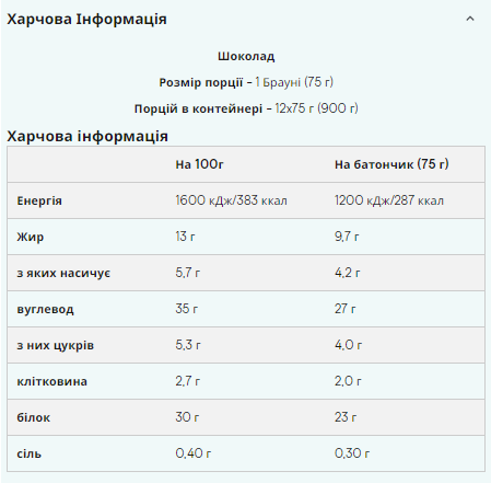Protein Brownie - 12x75g Chocolate - Зображення 2
