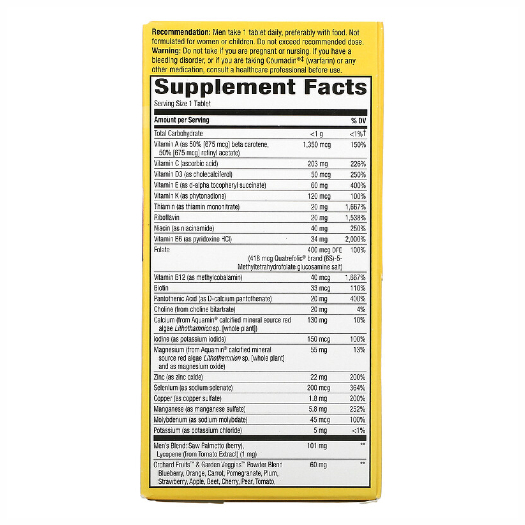 Men's Ultra Potency Complete Multivitamin - 30 tabs - Зображення 2