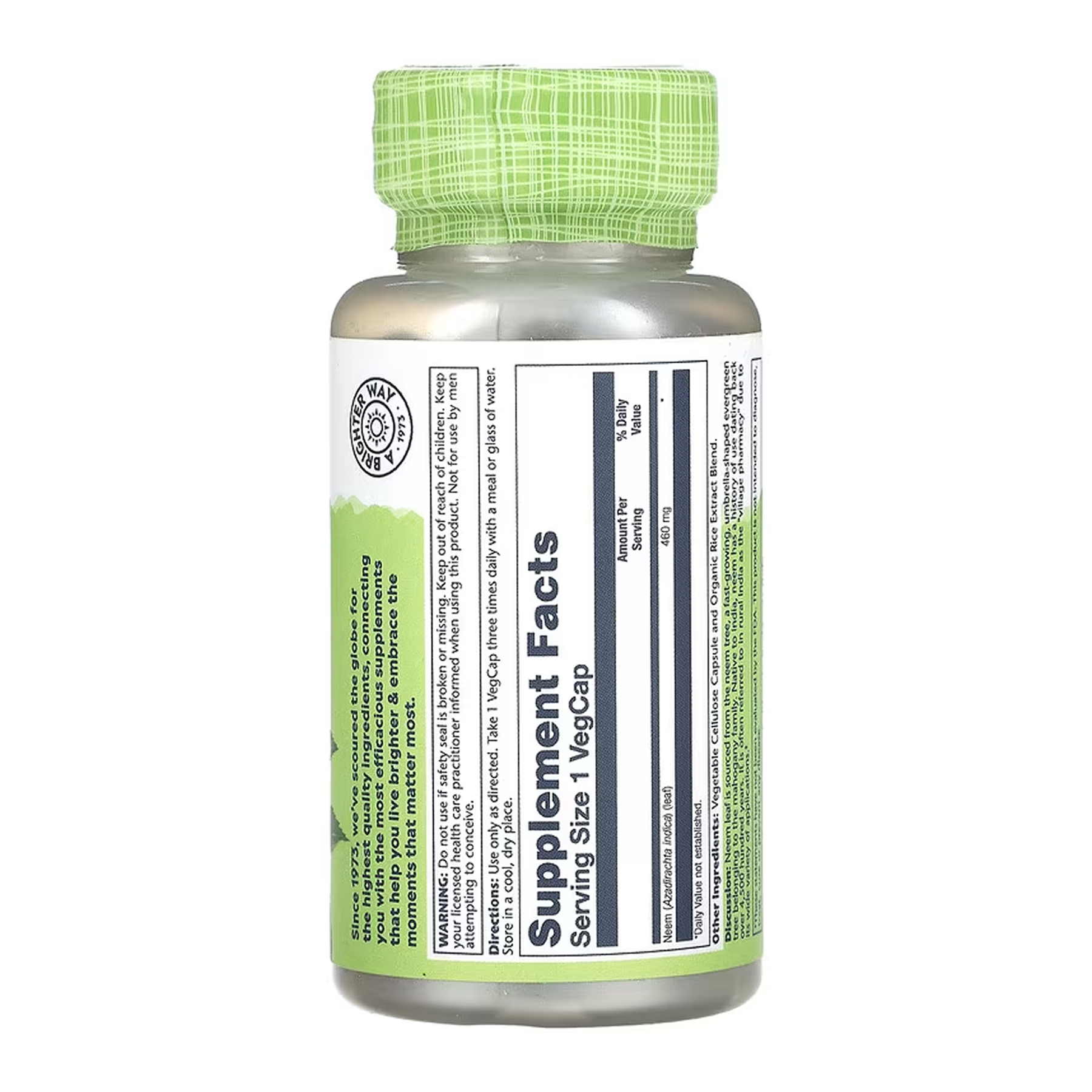Neem Leaf 460mg - 100 vcaps - Зображення 2