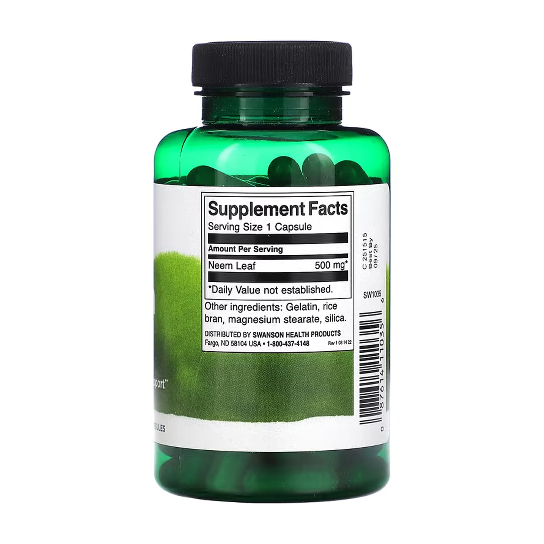 Neem Leaf 500 mg - 100 caps - Зображення 2