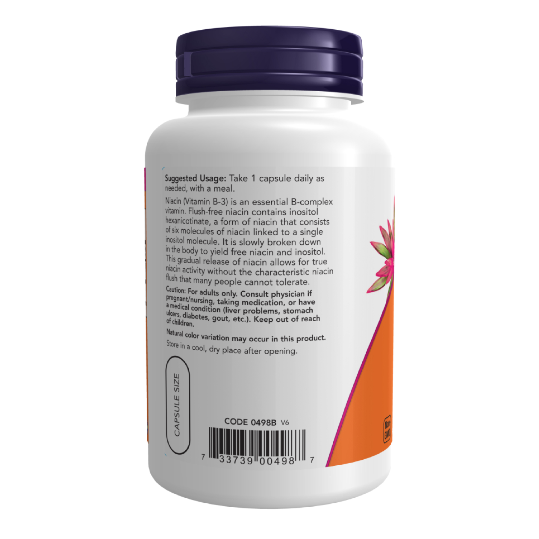 Niacin Flush-Free Double Strength 500 mg - 180 vcaps - Зображення 3