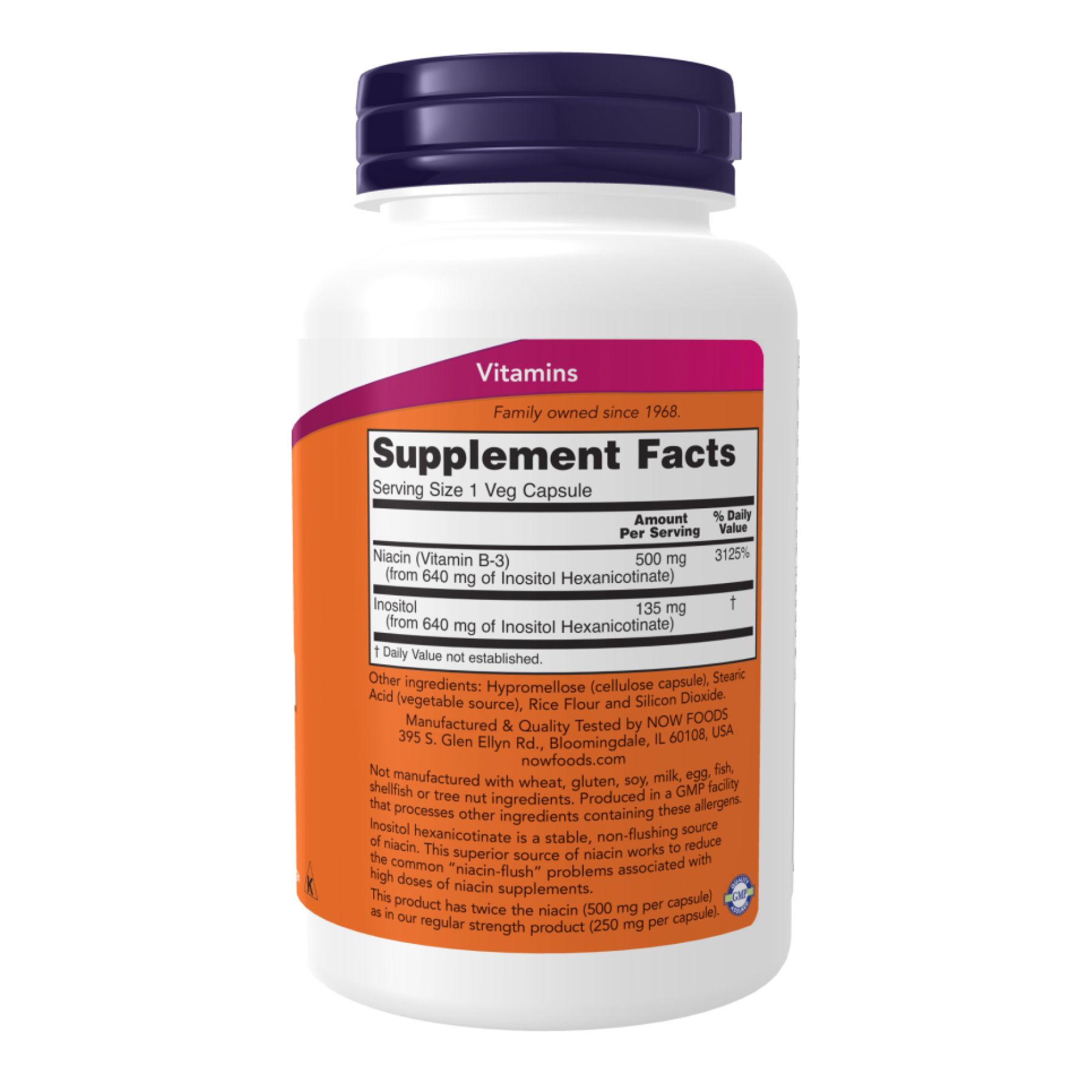 Niacin Flush-Free Double Strength 500 mg - 180 vcaps - Зображення 2