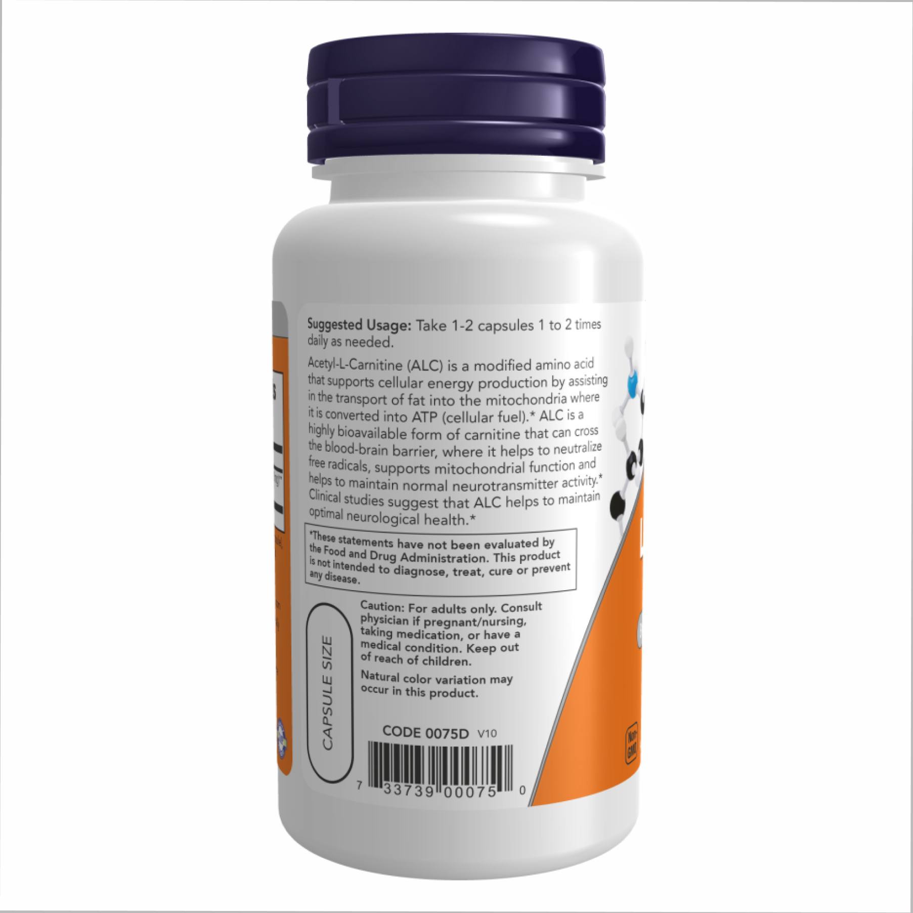 Acetyl L-Carnitine 500mg - 200 vcaps - Зображення 3