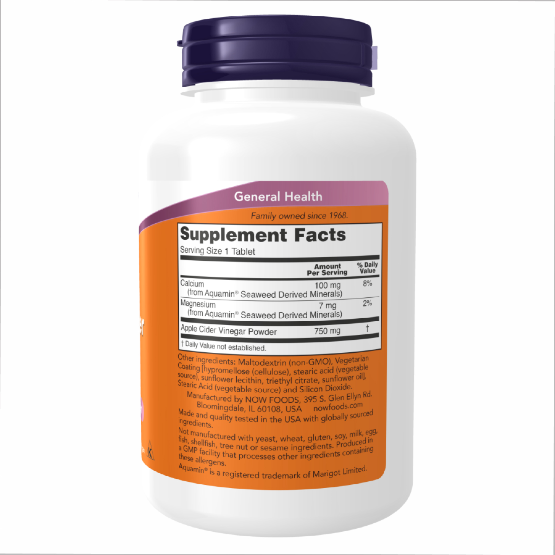 Apple Cider Vinegar 750 mg - 180 tabs - Зображення 2