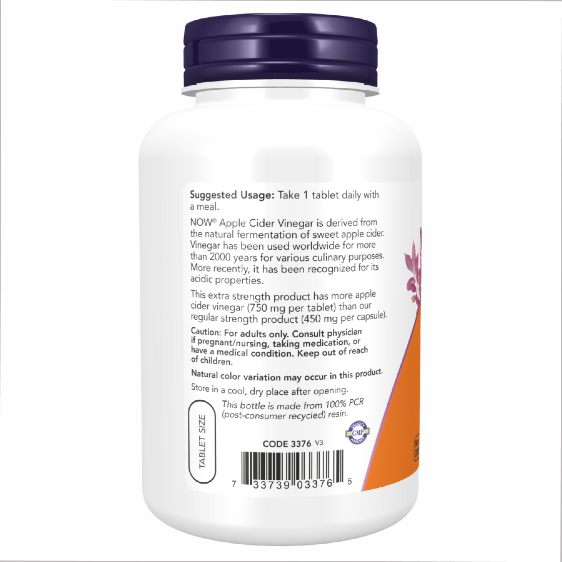 Apple Cider Vinegar 750 mg - 180 tabs - Зображення 3