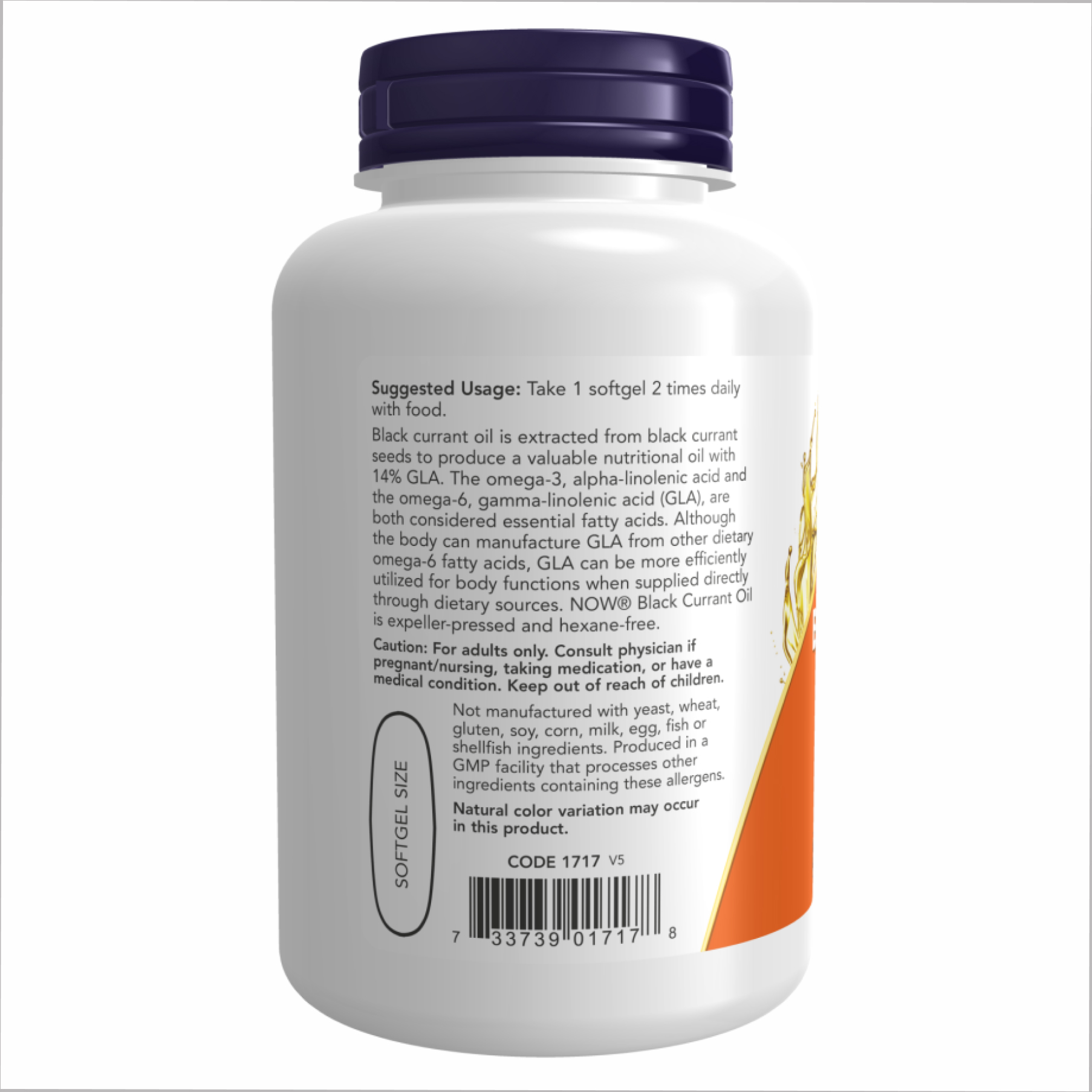 Black Currant Oil 1000mg - 100 sgels - Зображення 3