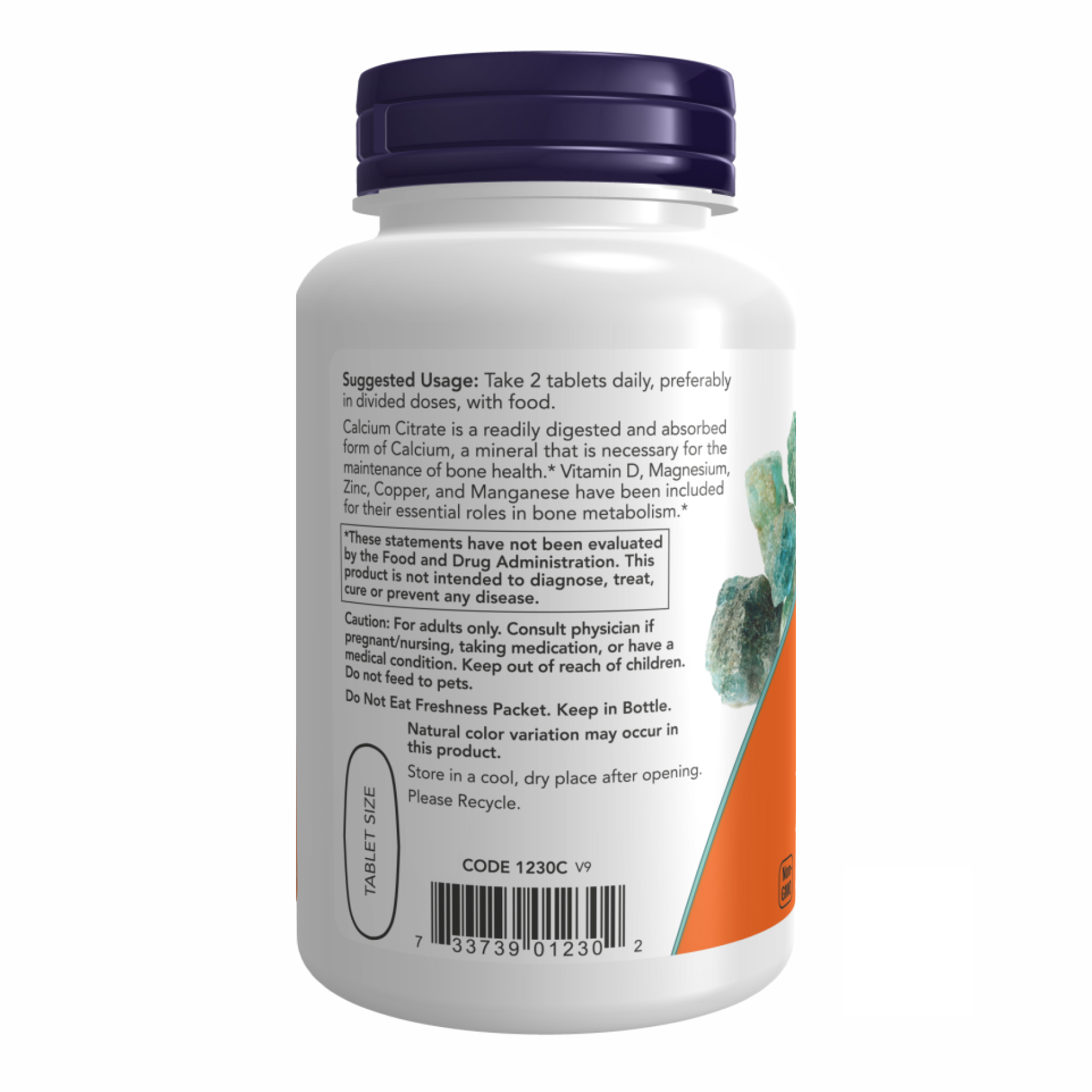 Calcium Citrate W/Min - 100 tabs - Зображення 3