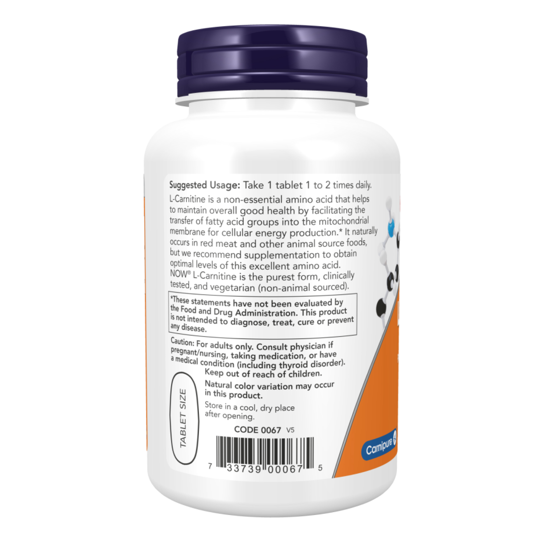 L-Carnitine 1000mg - 100 tabs - Зображення 3