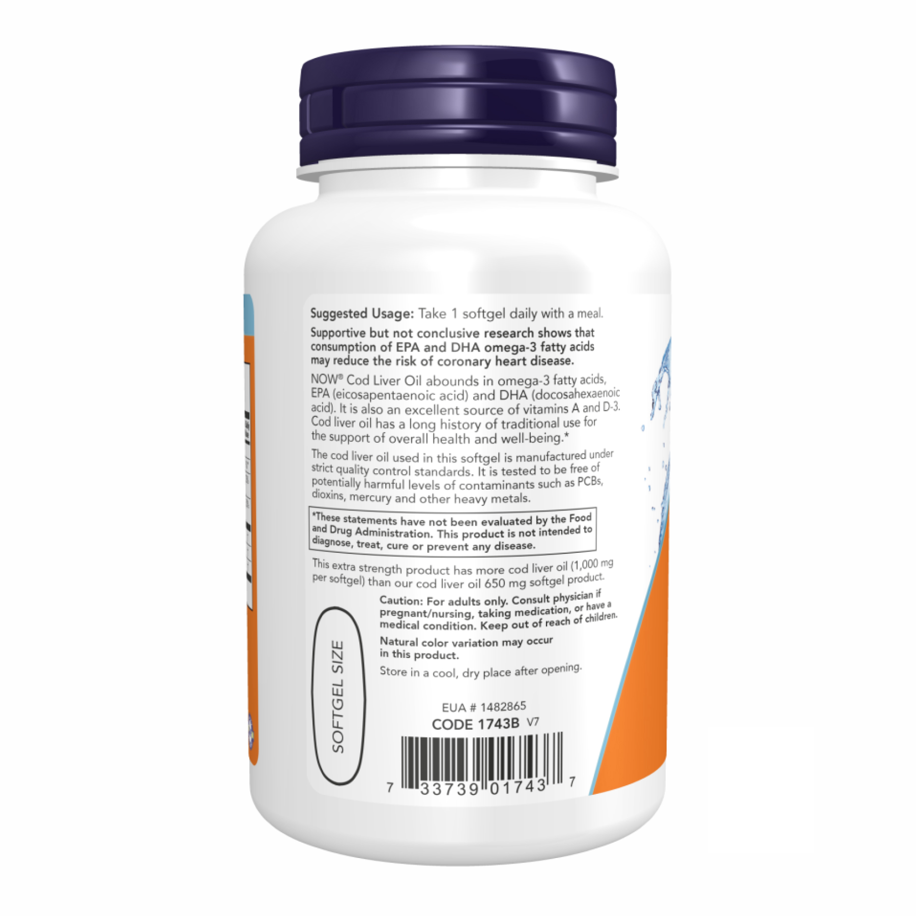 Cod Liver Oil 1000mg - 90 sgels - Зображення 3