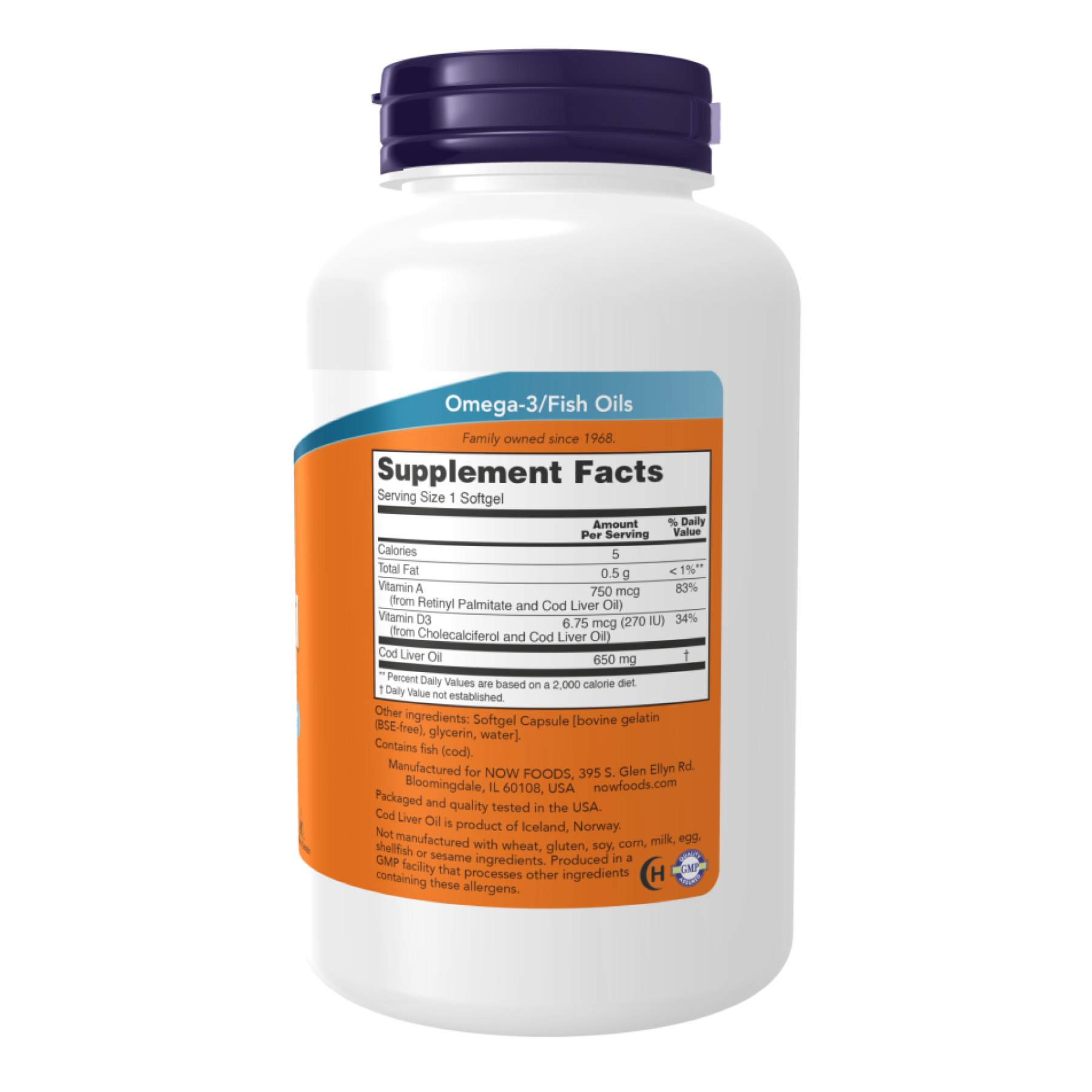 Cod Liver Oil 650mg - 250 sgels - Зображення 2
