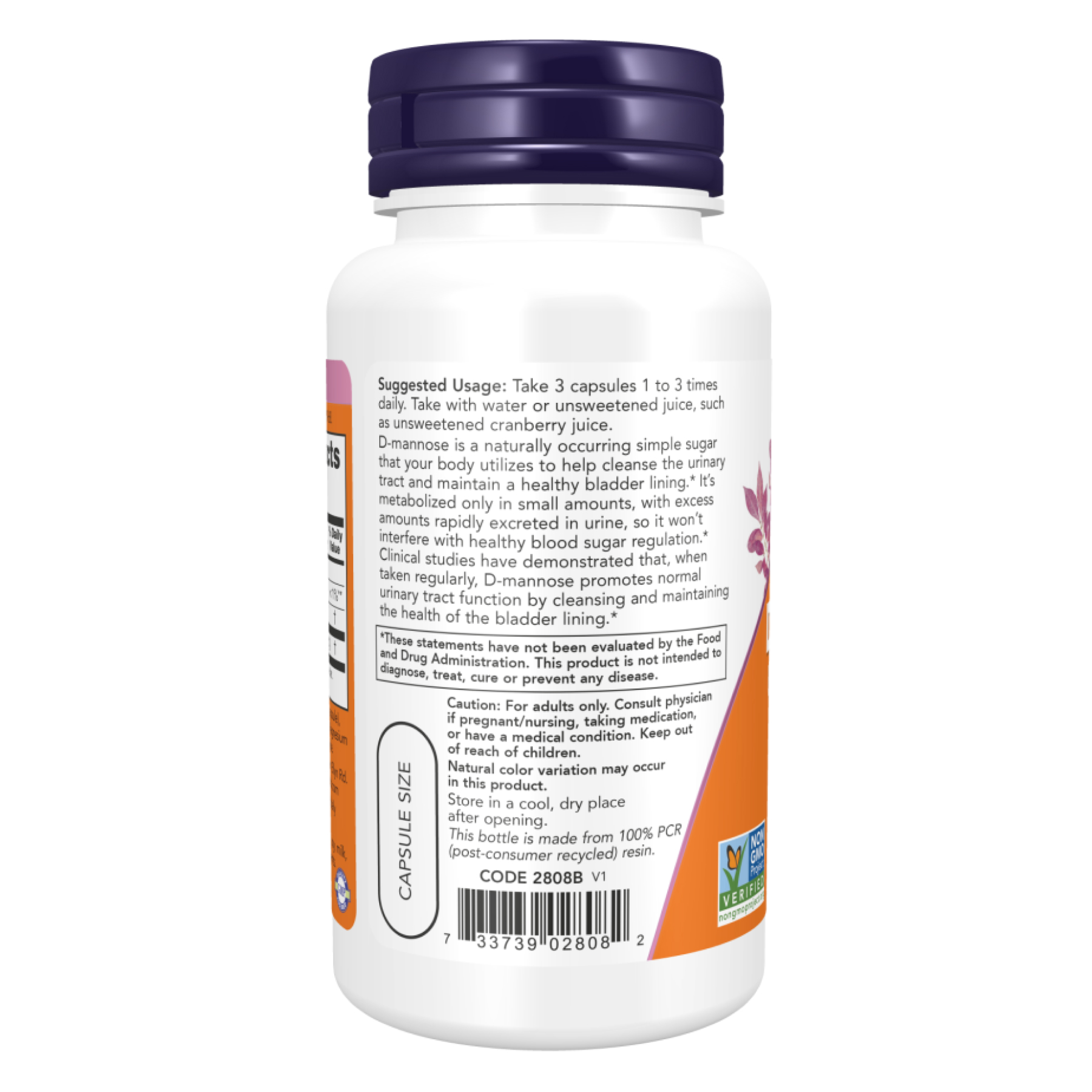 D-Mannose 500mg - 240 vcaps - Зображення 3