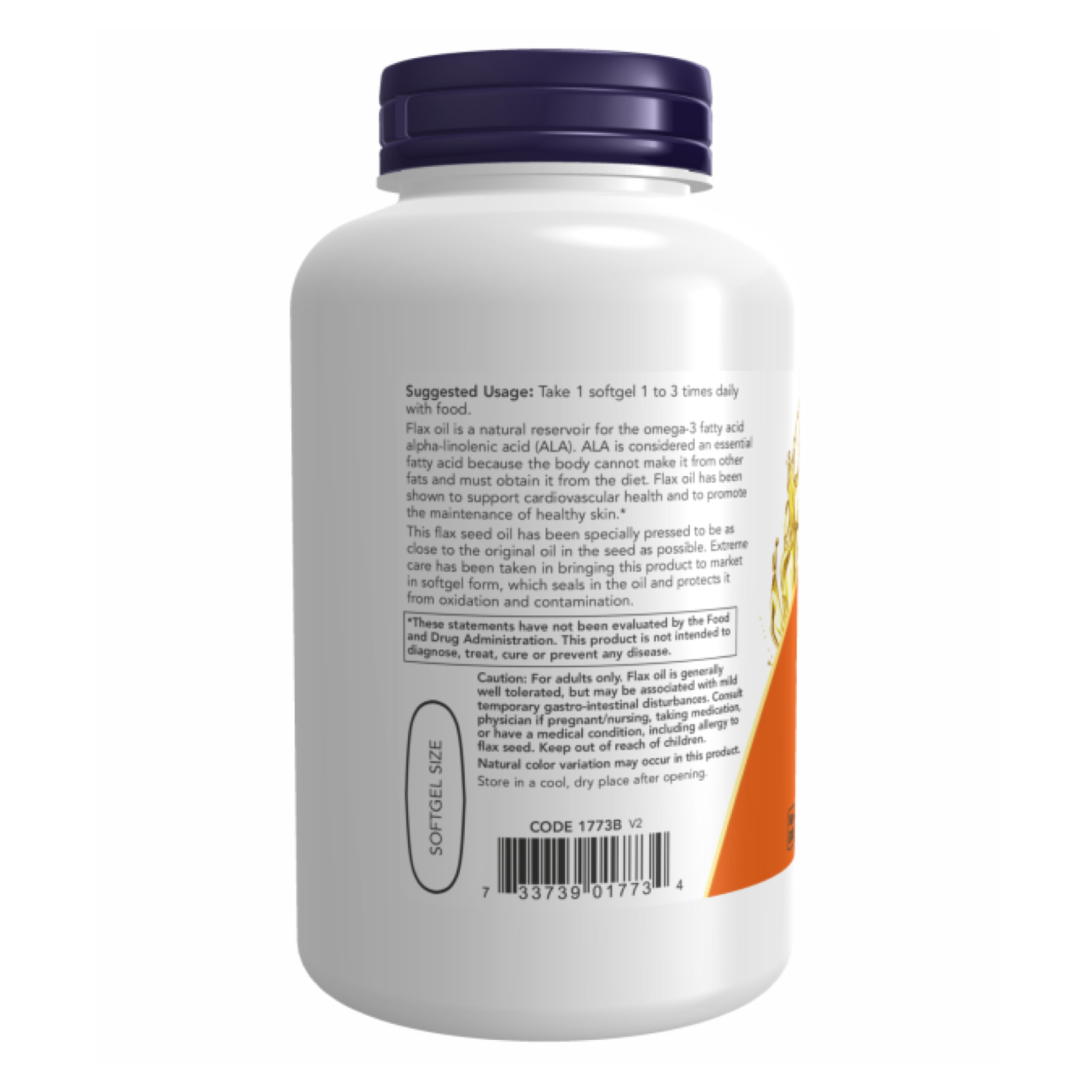 Flax Oil Org 1000mg - 120 vgels - Зображення 3
