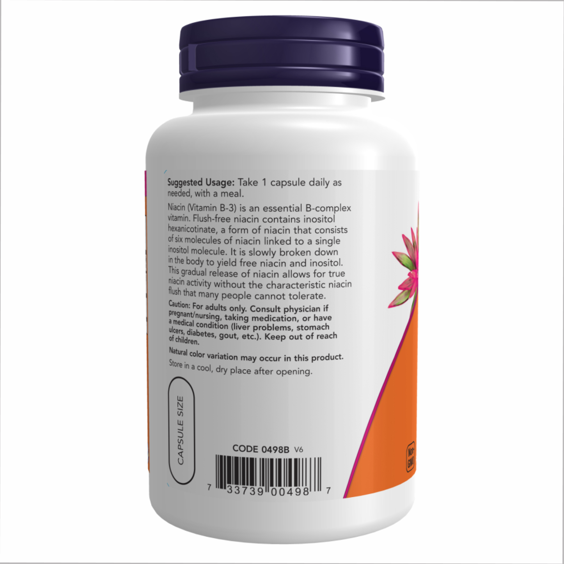 Flush Free Niacin 500mg - 90 vcaps - Зображення 3