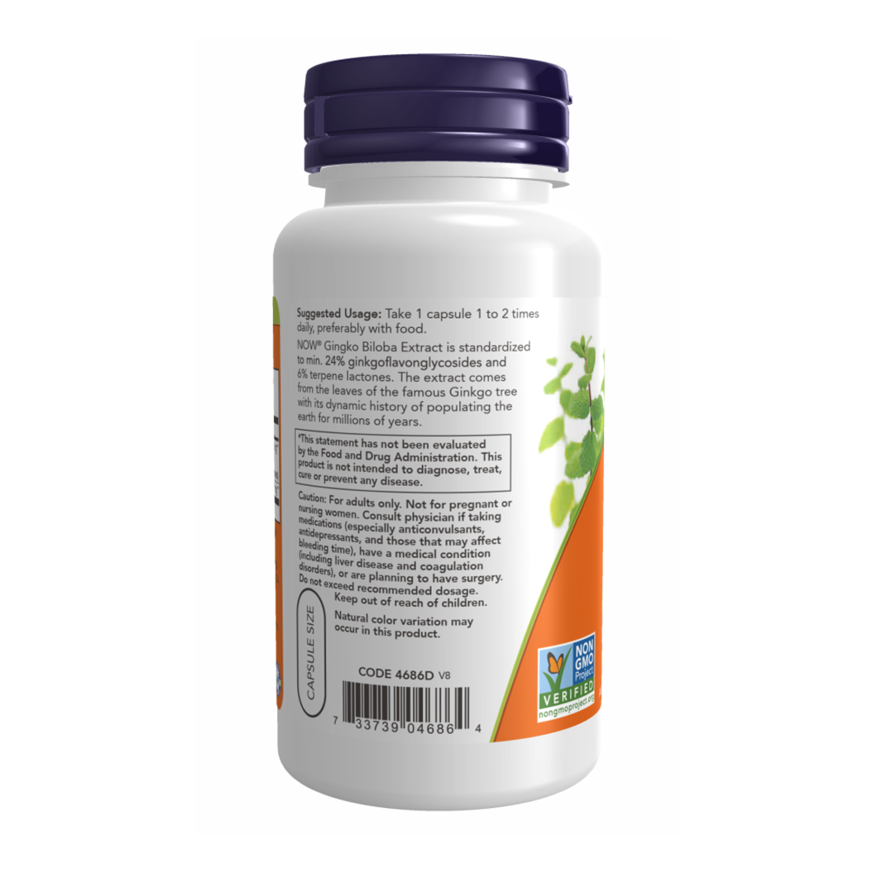 Ginkgo Biloba 60 mg - 120 vcaps - Зображення 3