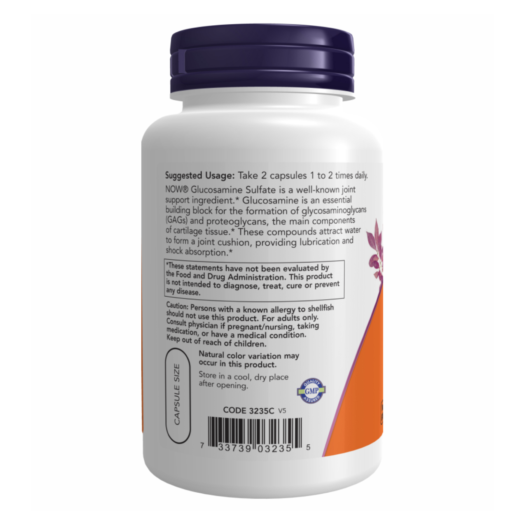 Glucosamine Sulfate 750mg - 240 vcaps - Зображення 3