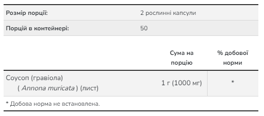 Graviola 500 mg - 100 vcaps - Зображення 2