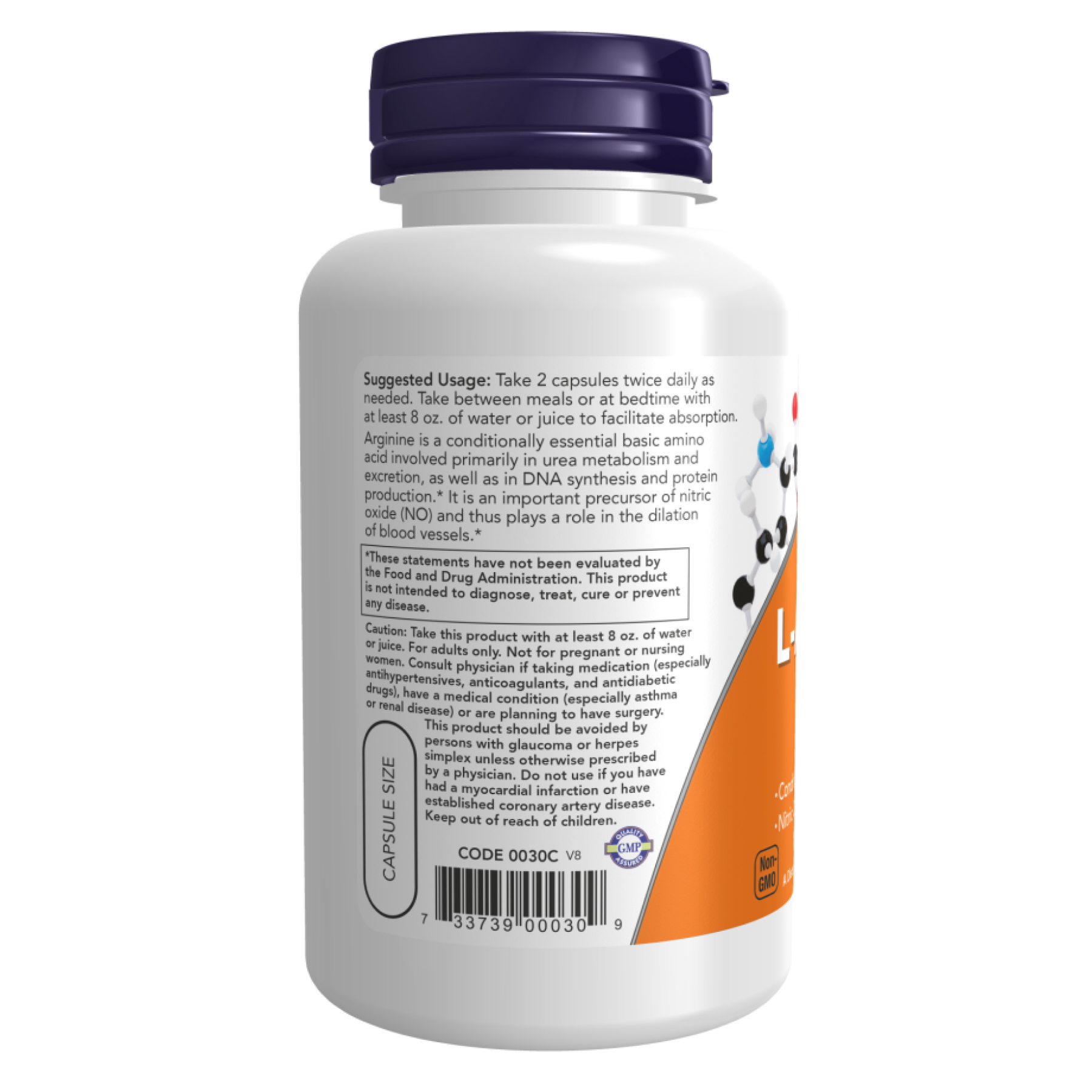 L-Arginine 500mg - 100caps - Зображення 3