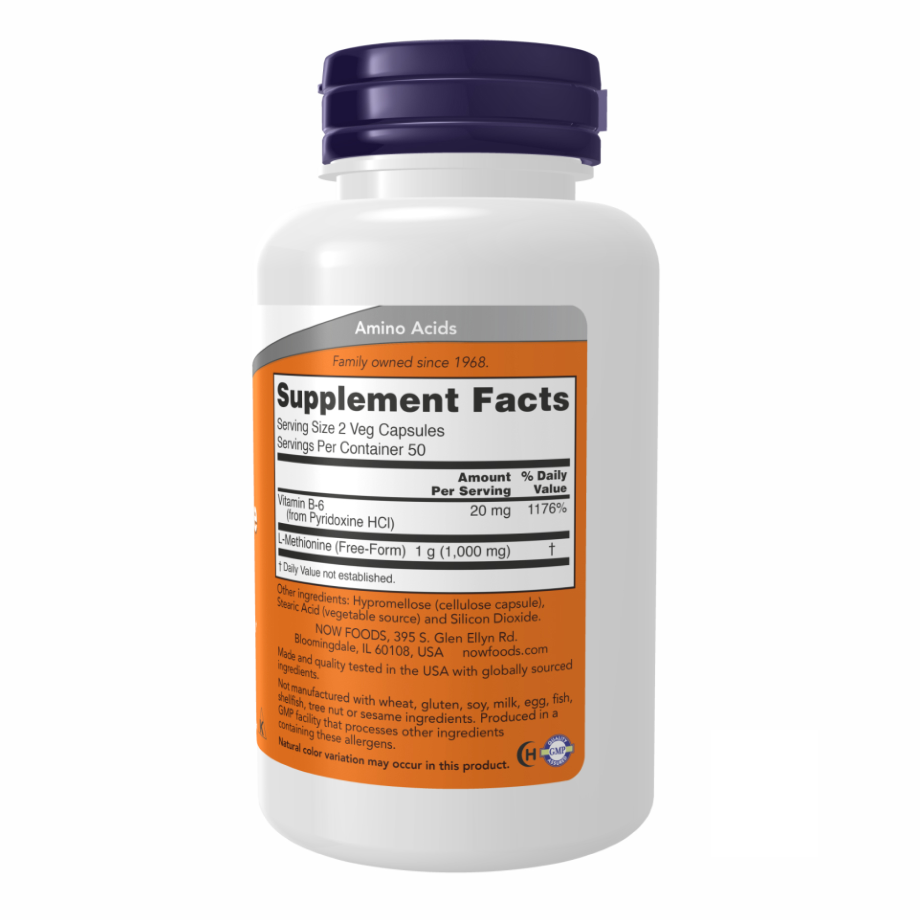 L-Methionine 500mg - 100 caps - Зображення 2
