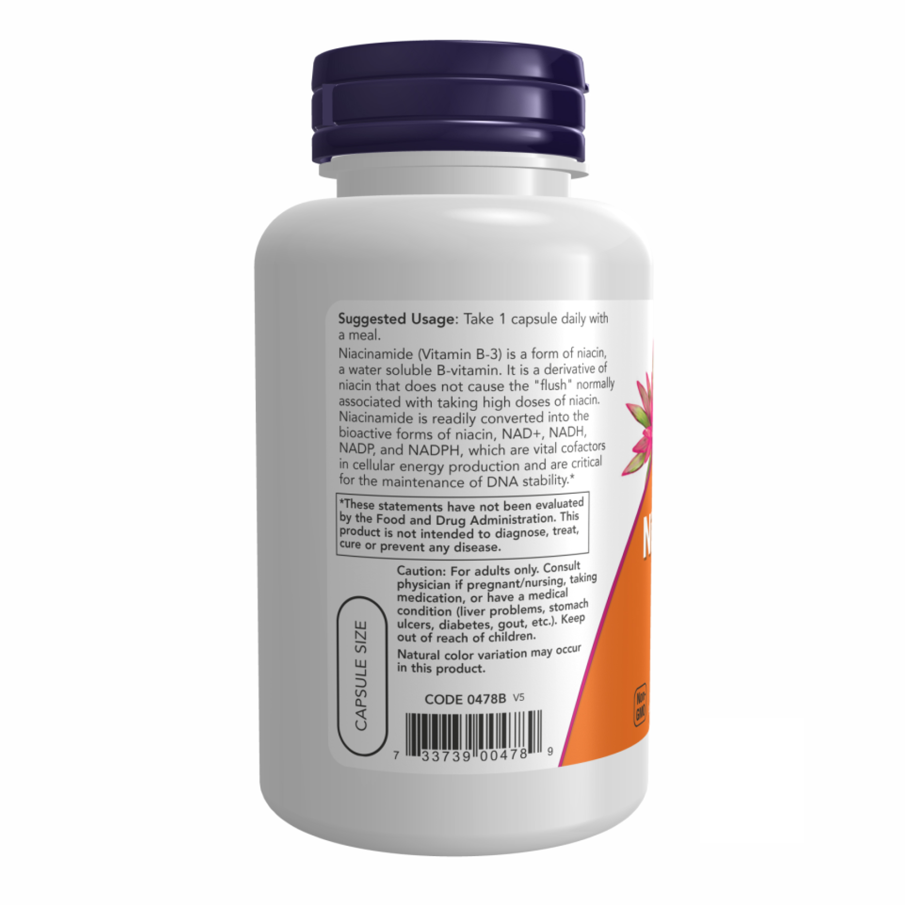 NIACINAMIDE 500mg - 100 vcaps - Зображення 3