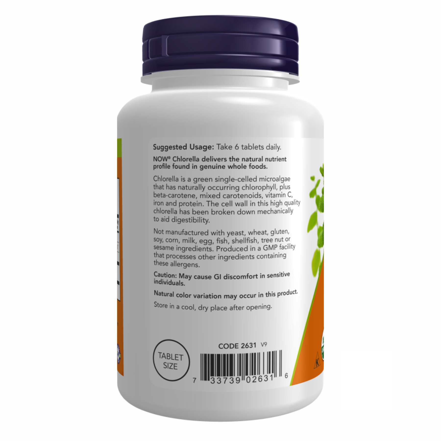 Organic Chlorella 500mg - 200 tabs - Зображення 3