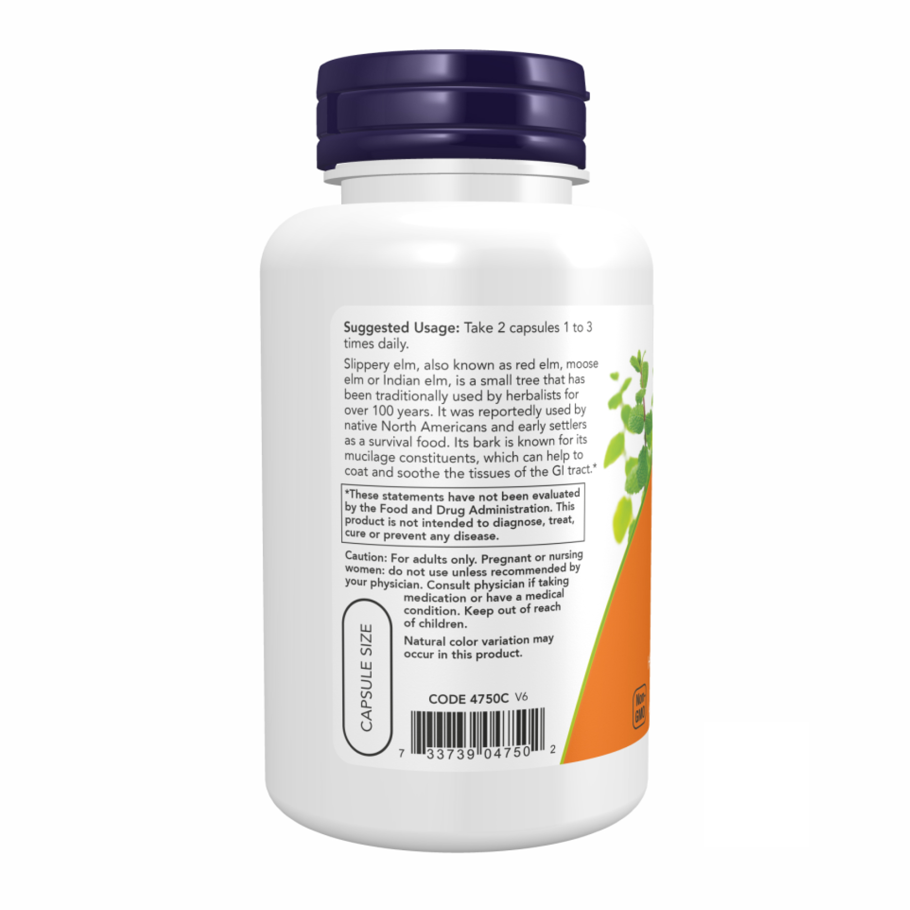 Slippery Elm 400 mg - 100 vcaps - Зображення 3