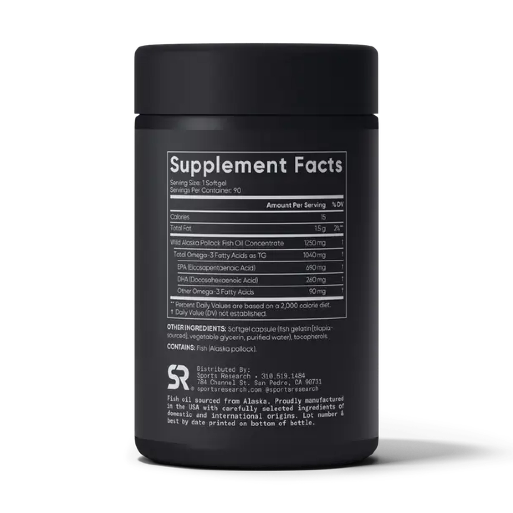 Omega-3 Fish Oil Alaska Pollock 1250mg - 90 softgels (Пошкоджена банка) - Зображення 2