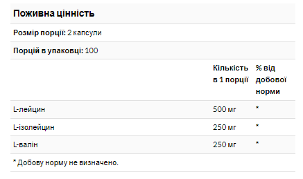 BCAA 1000 - 200 caps - Зображення 2