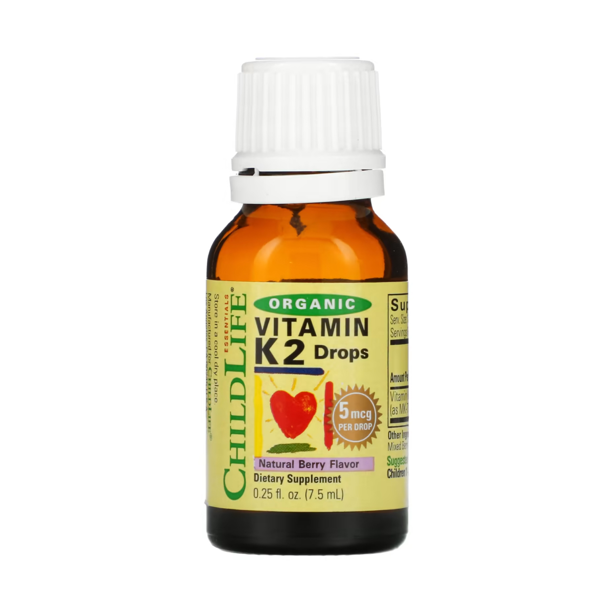 Organic Vitamin K2 Liquid - 7.5ml Natural Berry - Зображення 3