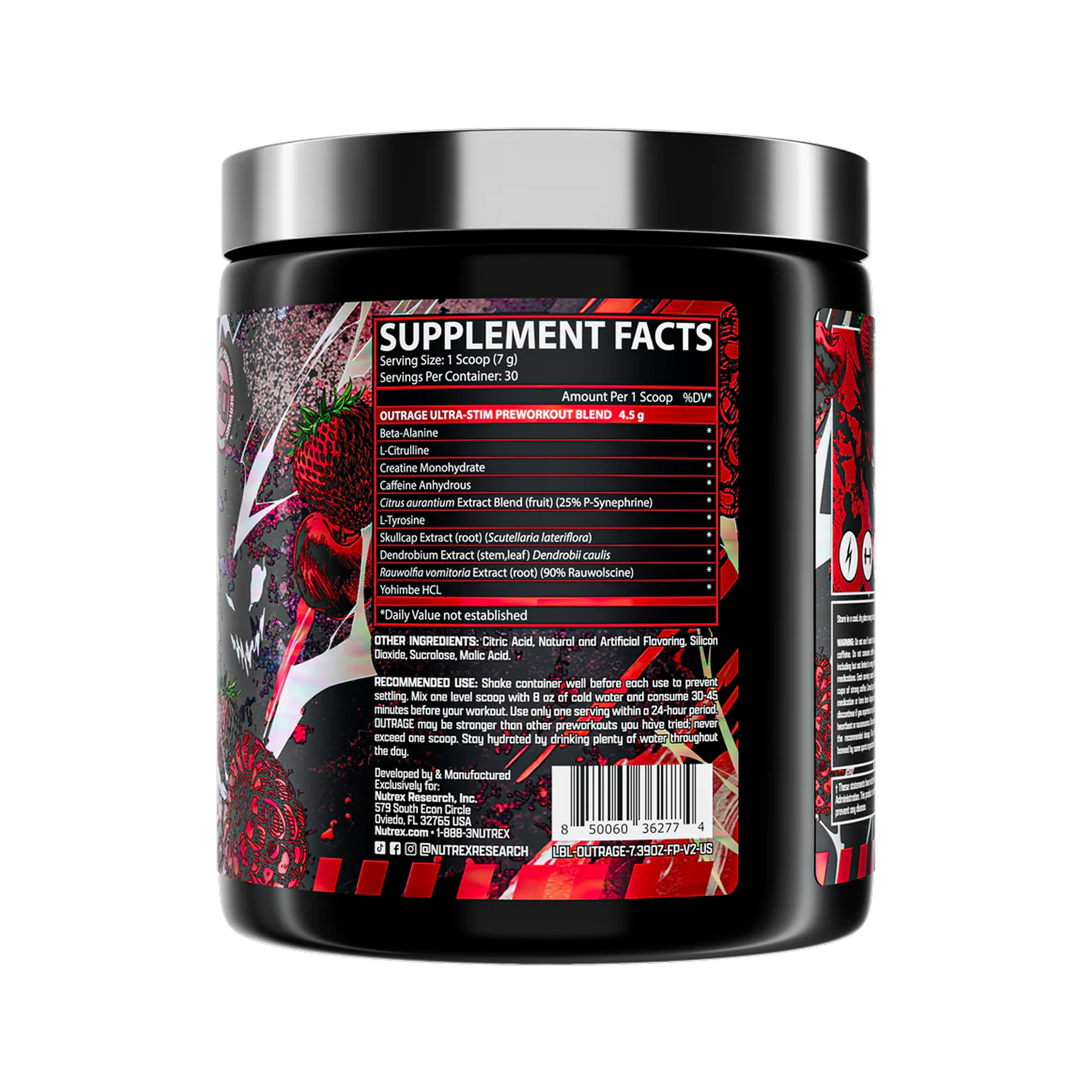 Outrage High‑Stim Pre‑Workout - 30 servings Fruit Punch - Зображення 2