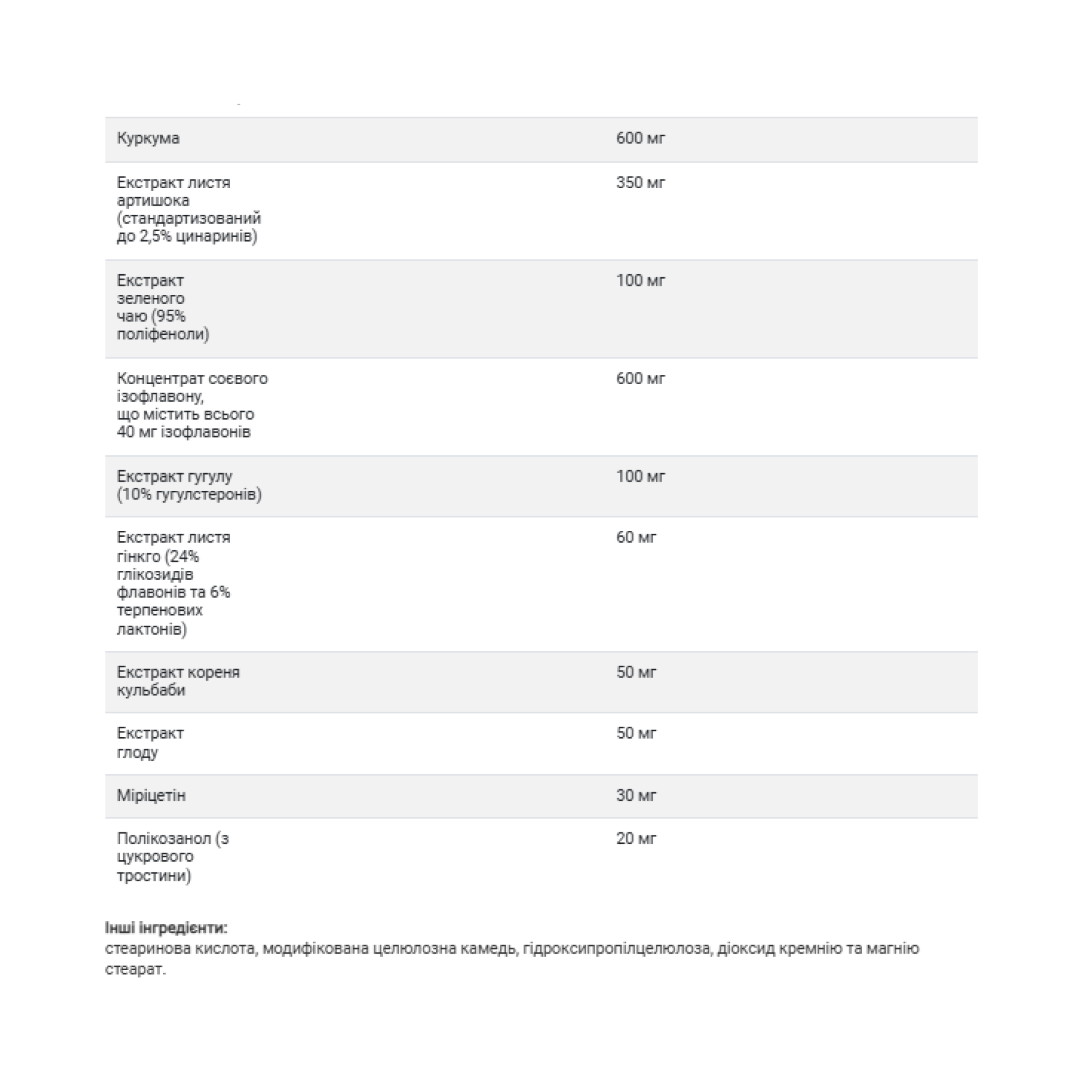 Policosanol Cholesterol Complex - 60 tabs - Зображення 3