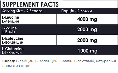 BCAA 2:1:1 + Glutamine - 500g Tropical mix - Зображення 2