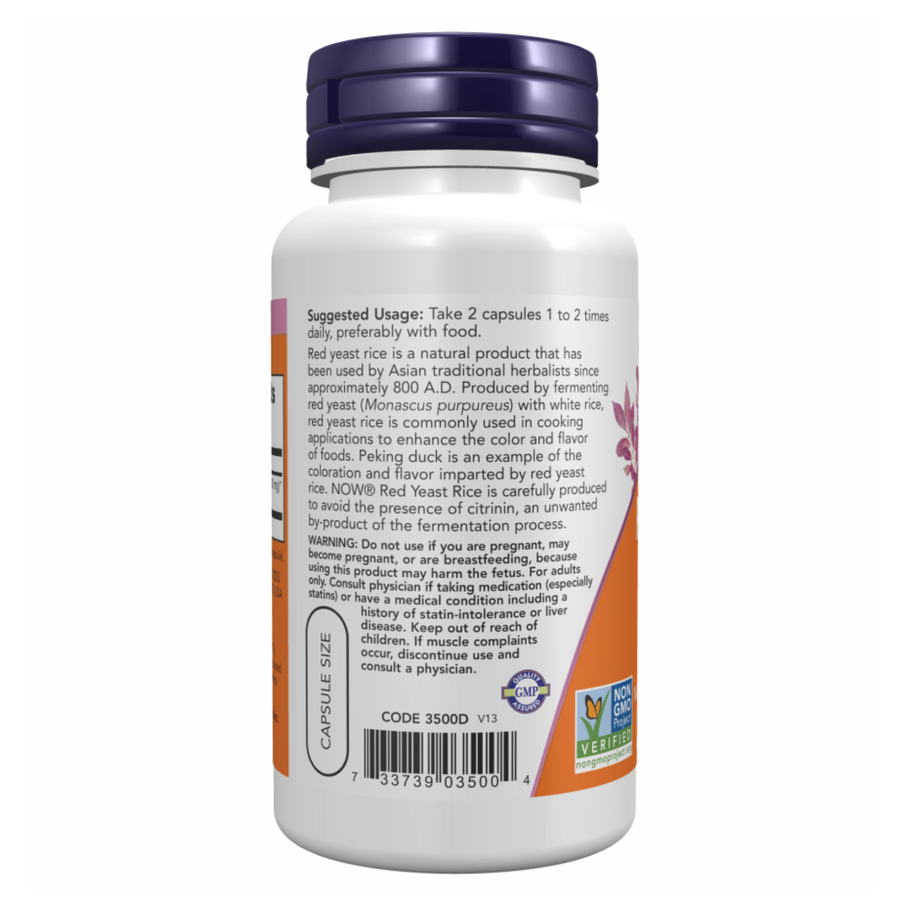 Red Yeast Rice 600mg - 60 vcaps - Зображення 3