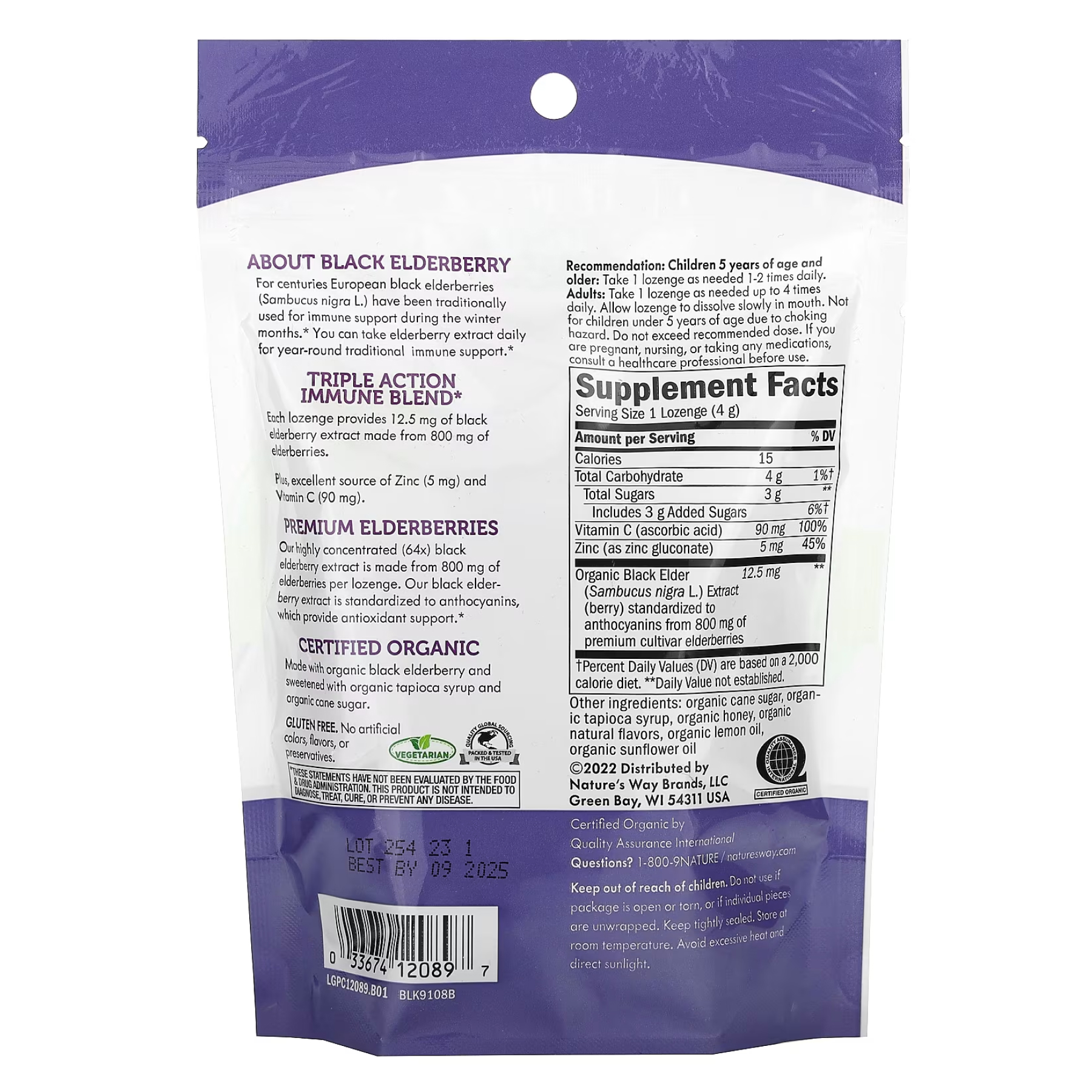 Sambucus Organic Honey Lemon Lozenge - 24ct - Зображення 2