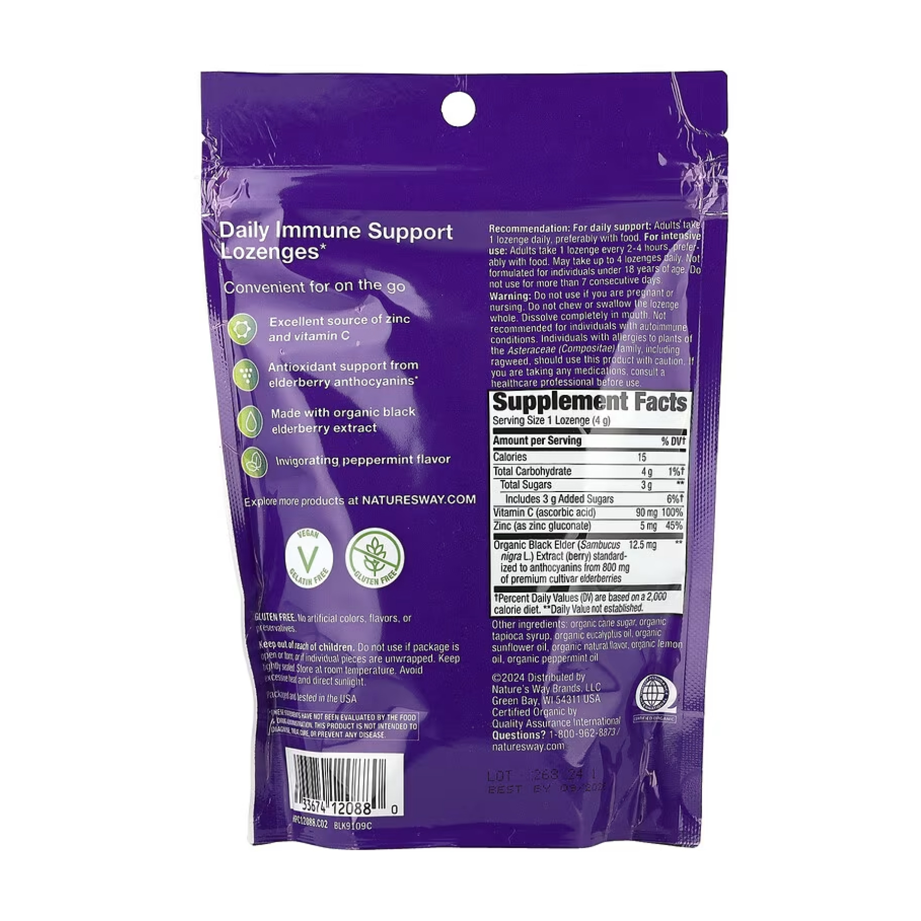 Sambucus Organic Lozenges Mint - 24 cnt - Зображення 2
