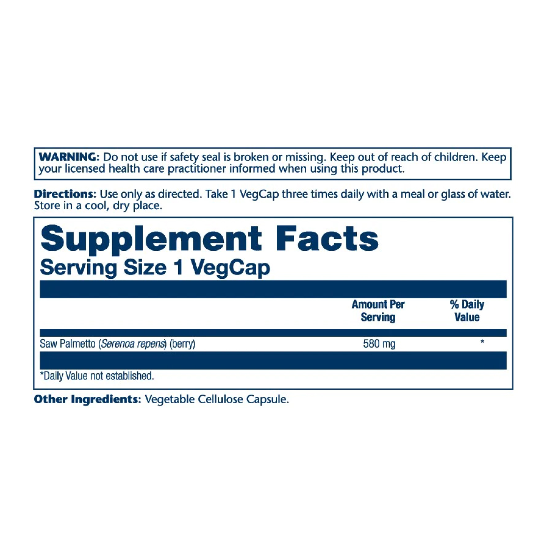 Saw Palmetto Berry 580mg - 50 vcaps - Зображення 2