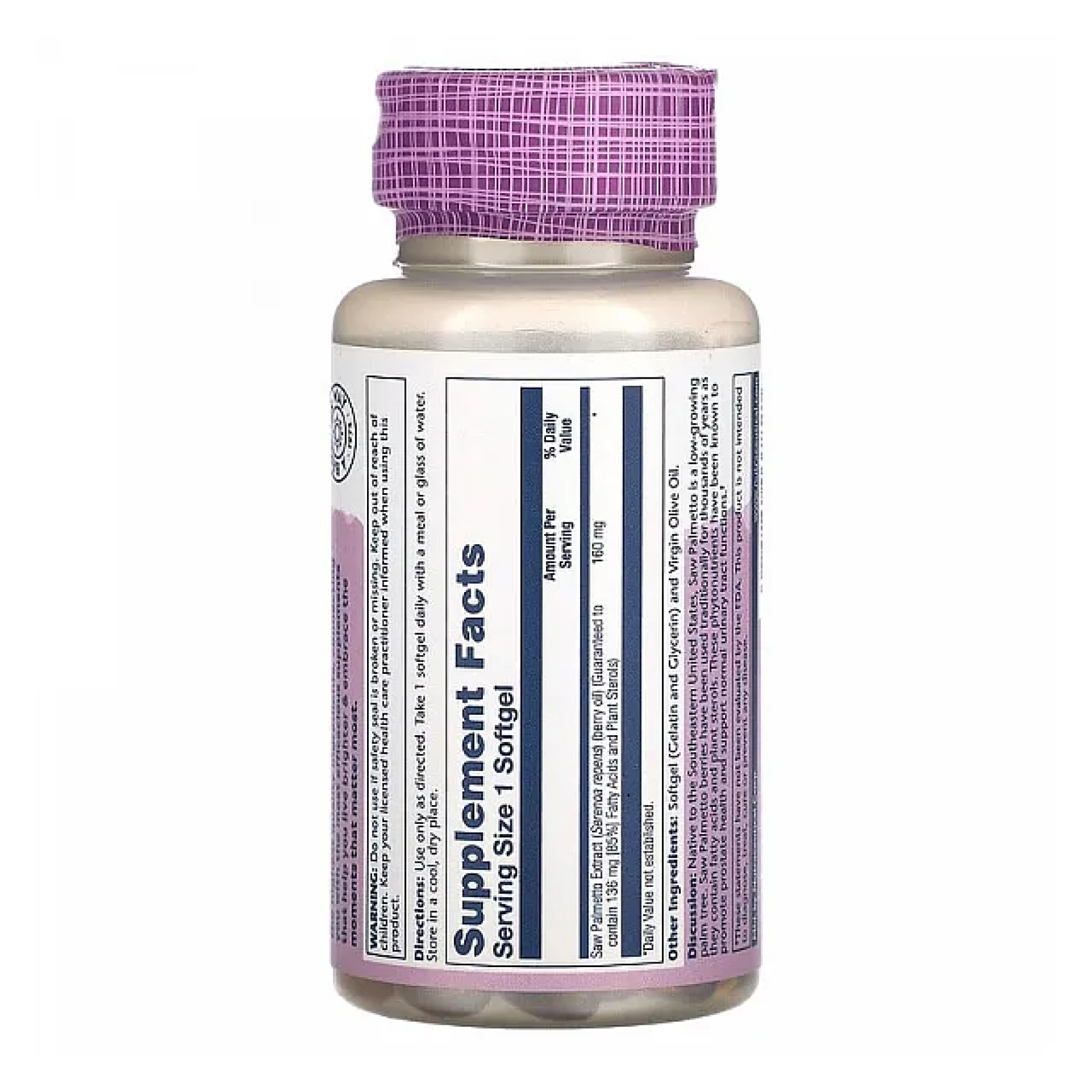 Saw Palmetto Berry Extract 160mg - 60 caps - Зображення 2