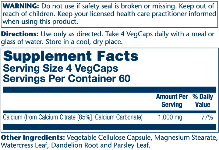 Calcium Citrate 1000mg - 240 vcaps - Зображення 2