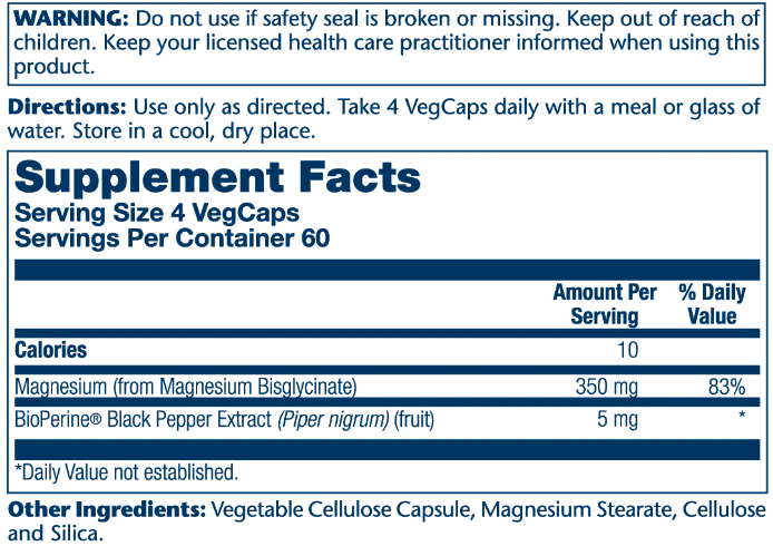 Magnesium Glycinate 350mg - 240 vcaps - Зображення 2