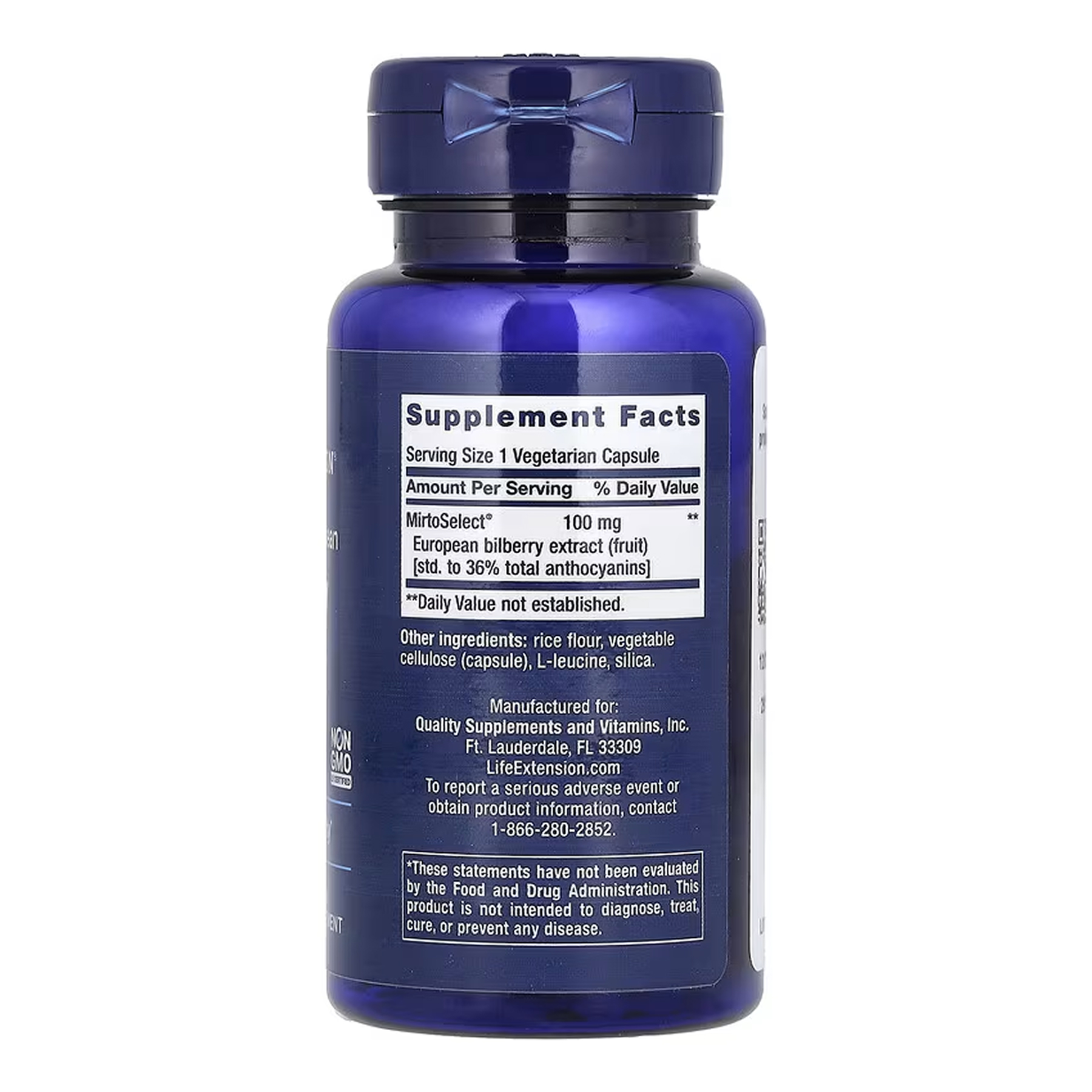 Standardized European Bilberry Extract 100 mg - 90 vcaps - Зображення 2